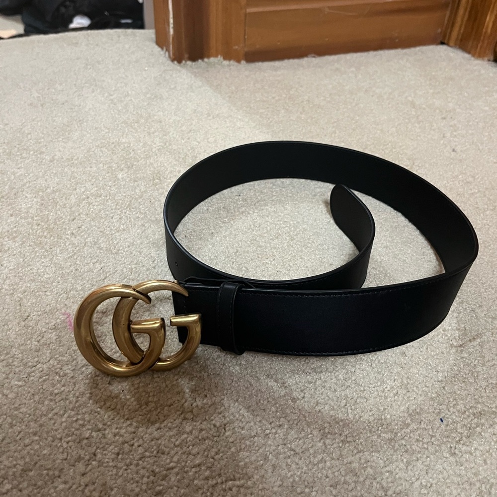 Gucci Belt Black with Gold Buckle